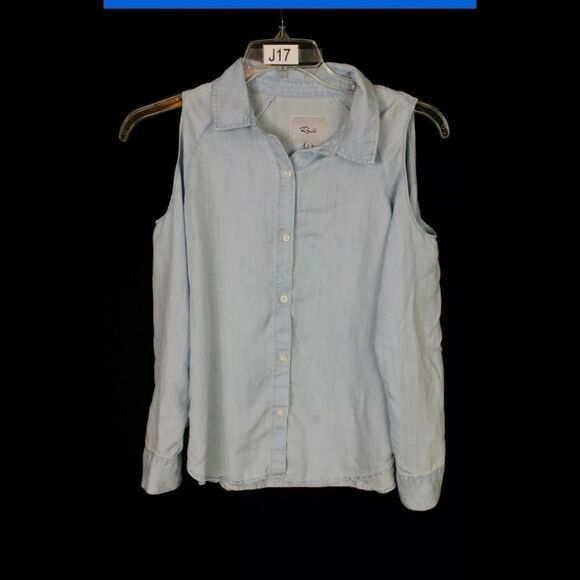 Rails Sadie Cold-Shoulder Chambray Button Down Shi - Picture 5 of 8